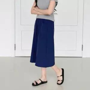 [라일리여성의류] Rly 자이븐 빅와이드아이스원단 세븐부 치마바지 썸머