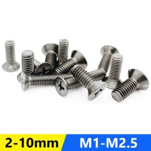 20Pcs DIN 965 티타늄 나사 M1 M1.2 M2 M2.5x2/3/4/5/6/8/10 마이크로 Ti 볼트 플랫 헤드 PHIL 드라이버 GR