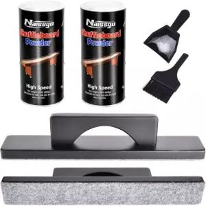 Naissgo 2개입 고속 셔플보드 모래 세트 (셔플보드 브러쉬 포함) 14온스 왁스 파우더 빠른 속도 테이블