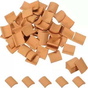 파티킬 미니어처 지붕 타일 50개의 붉은 점토 벽돌 인형의 집 DIY 공예 액세서리 건축 자재 가짜 모델 가든