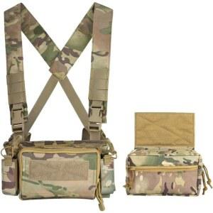 밀리터리 전술 조끼 서바이벌 밴드 전투 파우치 모듈식 체스트리그 세트 3개 매그 삽입
