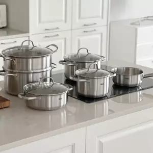 휘슬러 샌프란시스코 5종 스텐 냄비세트 + 추가구성 미켈란젤로 24cm 찜기
