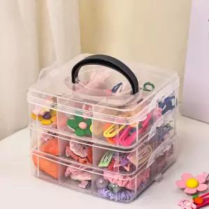 키밍 일회용 렌즈 수납 정리 케이스 18킨 손잡이 다층