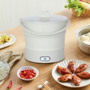 접이식 전기 밥솥 이중 전압 실리콘 빠른 가열 다기능 전기 냄비 밥솥