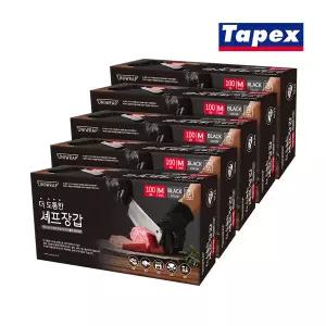 [유니랩]더 도톰한 니트릴 셰프장갑 100매(블랙) 중 X 5개