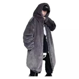 남자 롱 코트 재킷 겨울 남성 두꺼운 집업 후드 플리스 후리스 오버핏