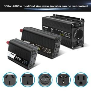 차량용 인버터 12V 220V 전력 500W/1500W/2000W/2600W 변환기 EU 소켓 12볼트 자동 12v 변압기 태양광