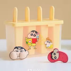 (4P 짱구 짱아) 짱구는못말려 사각 아이스바/실리콘/아이스/몰드/가정/샤베트/메이커/스틱/캔디/제조