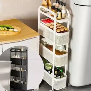이동식 선반 다용도 수납 바퀴형 이동식 트롤리 틈새 수납장 정리함 코너장 베란다 코너 카트 주방 욕실