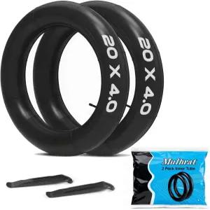 2팩 20x4.0 26x4.0인치 프리미엄 헤비 듀티 내관 32mm 슈레이더 밸브 지방 타이어 튜브 - 전기 자전거 통근