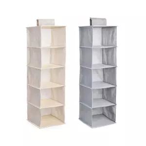 옷장 셔츠 행거 걸이형 5단 부직포 수납선반 정리함 속옷 바지 보관 정리