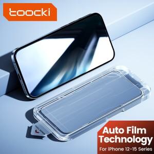 투키 HD 강화유리 필름 아이폰 호환 15 14 13 12 프로 맥스 플러스 폰 스크린 보호 클리닝 키트 포함