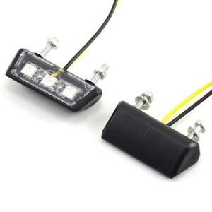 12V 미니 소형 호환 바이크 오토바이 LED 번호판등 모터바이크 후미등 범용 모토 플라스틱 화이트 라이트