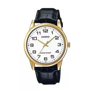 [신세계라이브쇼핑]카시오 MTP-V001GL-7B 남성 라운드 아날로그 가죽 손목 시계