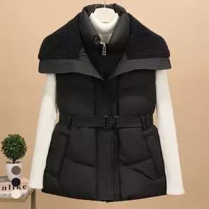 KARRA (77까지)퍼더블카라패딩베스트+벨트SET_A5W0855