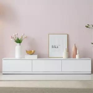 30평집 다리없는 낮은 3칸 서랍 거실장 TV선반 수납장 텔레비전장