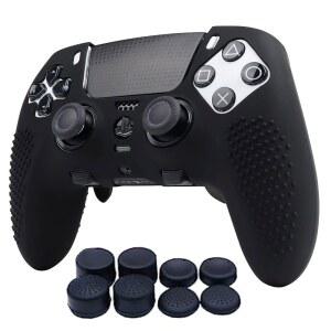 PS5 듀얼센스 엣지 컨트롤러 플레이 스테이션 5 액세서리, 땀 방지 미끄럼 방지 컨트롤러 커버 스킨 프로토와 호환되는 8개의 엄지 그립을 갖춘 랄란 실리콘 컨트롤러 스킨
