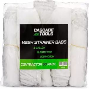 50팩 페인트 스트레이너 백(5갤런 버킷 크기) - 탄성 상단 개구부가 있는 200마이크론 파인 메시 일회용 백