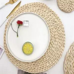 키템 플레이팅 라탄식 식탁매트30cm 심플한매트 접시받침대