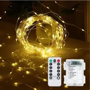 LED MXJ053E5 방수 미니 스트링 와이어 전구 50P/100P/200P건전지포함 크리스마스 캠핑 조명 가