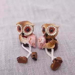 부엉이 BRE083E1 세트 장식품 부엉이장식 하트 인테리어