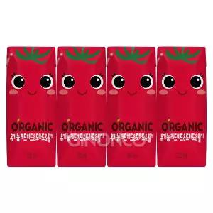 롯데칠성 오가닉 유기농 레드비트 토마토 딸기 125ml (4입) 크니쁘니 쥬스