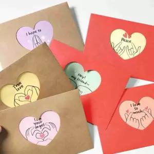 손하트 편지지 연애편지 편지봉투세트