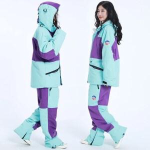 겨울 여성 스노우 스키 바지 워밍업 스노우보드 산악 남자 설상차 운동복 의류 세트 재킷 방풍 수트