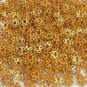 Tingoons 300pcs 6mm 꽃 모양 금속 구슬 캡 미니 합금 스페이서 DIY 공예 보석 제작용 액세서리 팔찌