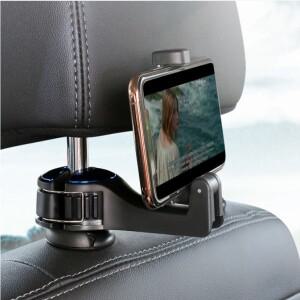 휴대폰 핸드폰 홀더가 포함된 자동차 머리 받침 후크  범용 360 ° 지갑 및 가방용 회전식 카시트 보관 정