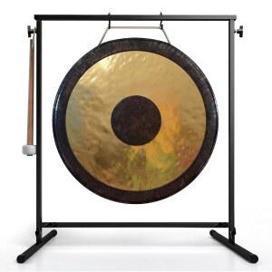 공 샵 수공예 중국 세트 - 명상, 사운드 힐링, 요가 또는 홈 데코를 위한 풍부한 워시와 깊은 울림의 톤 (스탠드 및 망치가 있는 20인치 차우공)