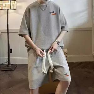 활용도좋은 와플 패턴 남성 반팔 반바지 트레이닝세트 반팔세트