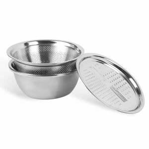 스텐 QCW671V7 야채 세척 멀티 채칼 믹싱 볼 채반 3종 세트