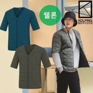 [콜핑] 톰브로 남여공용 겨울 충전재가 빠지지 않는 웰론 반팔 패딩자켓 (KUJ6830U)