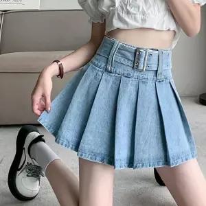 데님스커트 청치마 차밍복 라인댄스복 라틴댄스복 하이웨스트 A라인스커트