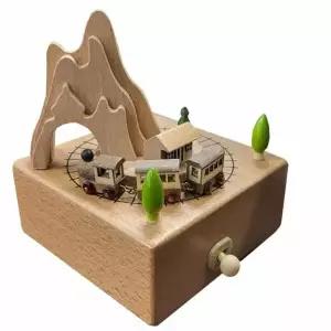 기차마을 TYC703I3 태엽 오르골 원목소품 원목오르골