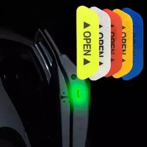 자동차 도어 반사 스티커 4개 1세트 형광 빛반사 리플렉터 경고 안전 후방 주의 데칼 튜닝