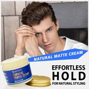 남성 헤어 천연 매트 스타일링 크림 수성 수분 클레이 젤 매일 사용 고정 푹신한 브로큰 왁스 기름지지 않