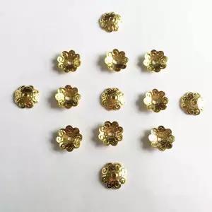 100개/세트 골드톤 속이 빈 꽃 모양 참 장식 비즈 캡 10mm DIY 팔찌 귀걸이 목걸이용