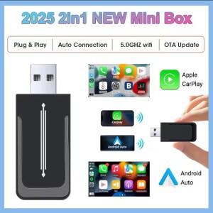 Vtopek 미니 소형 호환 무선 카플레이 어댑터 2025 신형 안드로이드 오토 동글 와이파이 5.8G 자동 연결 박
