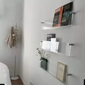 책꽂이 벽책꽂이 잡지꽂이 북선반 투명수납 벽걸이 책선반 80cm