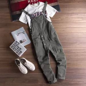 멜빵바지 빅사이즈 남자멜빵바지 멜빵 단색 포인트