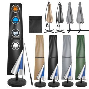 대형 파티오 우산 커버 방수 야외 정원 210D 옥스포드 파라솔 지퍼 및 푸시 로드 포함