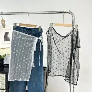 리본 시스루 레이스 랩 스커트 LM-0681 랩스커트