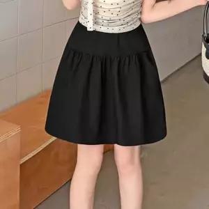 LND 에보니 하이웨스트 플레어 치마 스커트 A라인