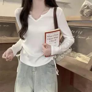 블랙 U넥 긴팔티 셔링크롭 바디핏 셋업