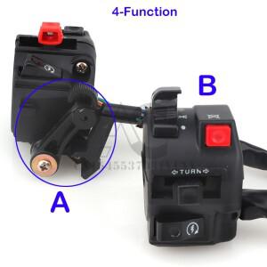 오토바이 핸들바 스위치 조립 7/8 인치22mm ATV/쿼드 바이크 용 4 기능 왼쪽 회전 신호 경적 시작 초크 스