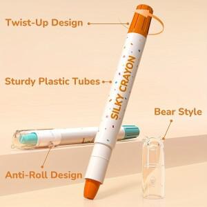 12/24/36/48 색상 실키 트위스터블 크레용 세척 가능한 미술 다문화 파스텔 젤 쉬운 그립 선물