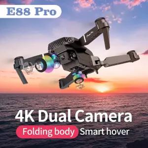 호환  E88 Pro WIFI FPV 드론 광각 HD 4K 듀얼 카메라 높이 고정 RC 접이식 쿼드콥터 드론 헬리콥터 장난감