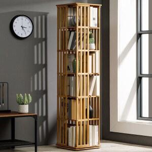 회전 책꽂이 책장 틈새 데스크탑 거실서재 조립식 벤치 순대 원색 회전식책장 증가